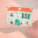 Textielpaneel voor het ledikant - het huisje van hertje Stella en draakje Joe