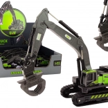 Speelgoed Rupsband Graafmachine met metalen grijper 1:55 zwart-groen