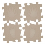 Orthopedische puzzelmat voor kinderen - Handjes en voetjes 16 stuks - Beige