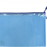 Gaasmap met rits A5 blauw