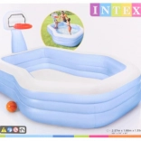 opblaasbaar speelcentrum met basketbalring