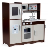 Grote houten keuken voor kinderen met koelkast en kasten van ECOTOYS