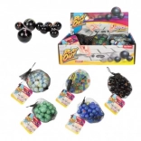Set van glazen knikkers 40 stuks in verschillende kleuren in netje