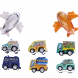 Stedelijke set vervoersmiddelen 8 stuks, 7 cm, met terugtrekmotor