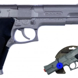 Politiepistool zilverkleurig mat metaal 8 schoten