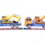 Plastic vrachtwagen met graafmachine voor kinderen