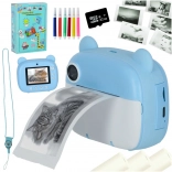 Kinder instantcamera met thermische printer – blauw beertje, 32 GB