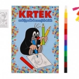 Kleurplaten MOL A5 inkleuren volgens gekleurde stippen met waskrijt, 11 stuks in zakje