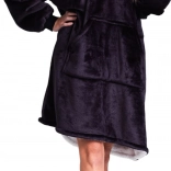 Cozy Noxxiez CH355 zwart - warme tv-hoodiedeken met capuchon voor tieners en volwassenen