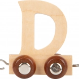 SMALL FOOT houten wagon met letter D voor treinbaan