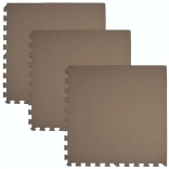 Schuimvloeronderlegger HUMBI 180 × 60, grote waterdichte puzzels, veilig, 3 stuks, donkerbeige cappuccino