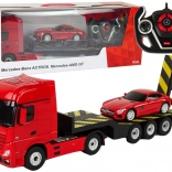 R/C autootje Mercedes-Benz met dieplader - rood