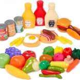 Plastic etenswaren voor kinderkeuken – grote set 44 stuks CASDON