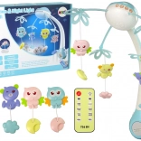 Mobiel voor het ledikant met projectielicht en afstandsbediening - Blauw