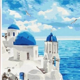 NORIMPEX diamant schilderen wolken boven Santorini 30 × 40 cm