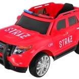Elektrische brandweer-SUV voor kinderen met zwaailichten, sirenes en afstandsbediening