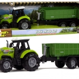 Groene tractor met afneembare aanhanger met geluiden