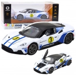 Metalen sportauto met effecten 1:22 wit