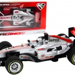 Racende sportauto met aandrijving 1:9, zilver, met licht en geluid