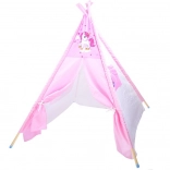 Roze kindertipi met eenhoorn