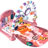 Educatieve speelmat met piano en rammelaars – roze