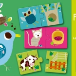 DJECO Dierlijke huisjes puzzel 12x2 stukjes