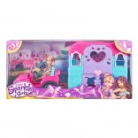 Pop SPARKLE GIRLZ met jeep en kampeer-aanhangwagen 26,5 cm
