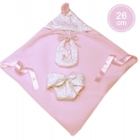 Tweekamerig outfit met capuchon voor New Born pop 26 cm