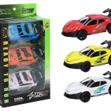 Set metalen autootjes 11 cm – 3 stuks, pull-back