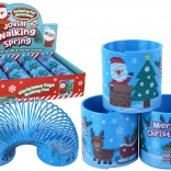 Iconische blauwe veer met kerstmotief 6 cm