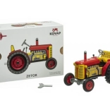 Tractor Zetor rood met kunststof velgen met opwindsleutel 1:25