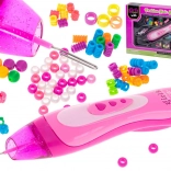 Roze vlechtset met kralen