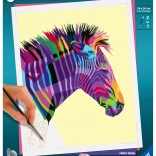 creart: schilderen op nummer – funky zebra