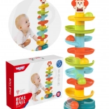 Woopie Baby spiraaltoren met balletjes, 10 delen en 6 ballen