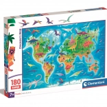 Clementoni puzzel dinosauruskaart 180 stukjes