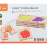 Houten magnetische puzzel met fruit