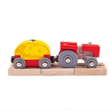 Bigjigs Rail rode tractor met aanhanger