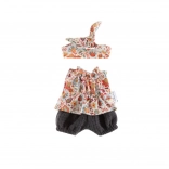 Tunika met short en riem voor pop 38 cm – bloemenweide