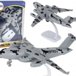 Grijs militair vliegtuigmodel UNITED met licht, geluid en vliegwiel