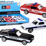 Metalen politie- en brandweerauto 1:32 met frictieaandrijving