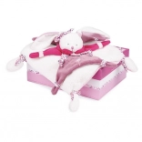 Doudou geschenkset met roze pluche konijntje knuffeldoek