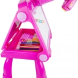 Roze bord met projector voor tekenen en schilderen
