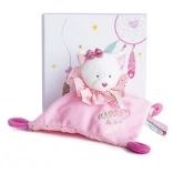 Cadeauset - roze pluchen knuffeldoek kat