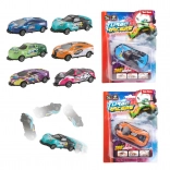 Flip-raceautootje 9 cm met pull-back, mix kleuren