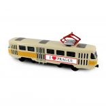 Metalen retrotram PRAGUE T3 16 cm met terugtrekmotor