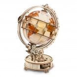 Lichtgevende houten mechanische globe – 3D bouwpakket RoboTime