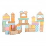 Houten pastelkleurige blokken 50 stuks small foot