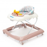 Babyloopwagen BABY MIX met stuur en siliconen wielen – roze