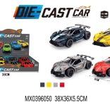 Metalen model van een raceauto met pull-back functie