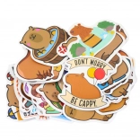 Set Capybara Stickers Diverse Ontwerpen Mat 50 stuks